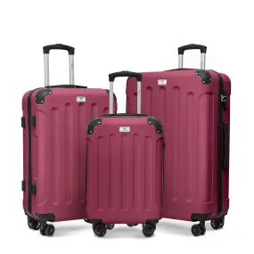 Skywander 3pc Suitcase Set in Burgundy