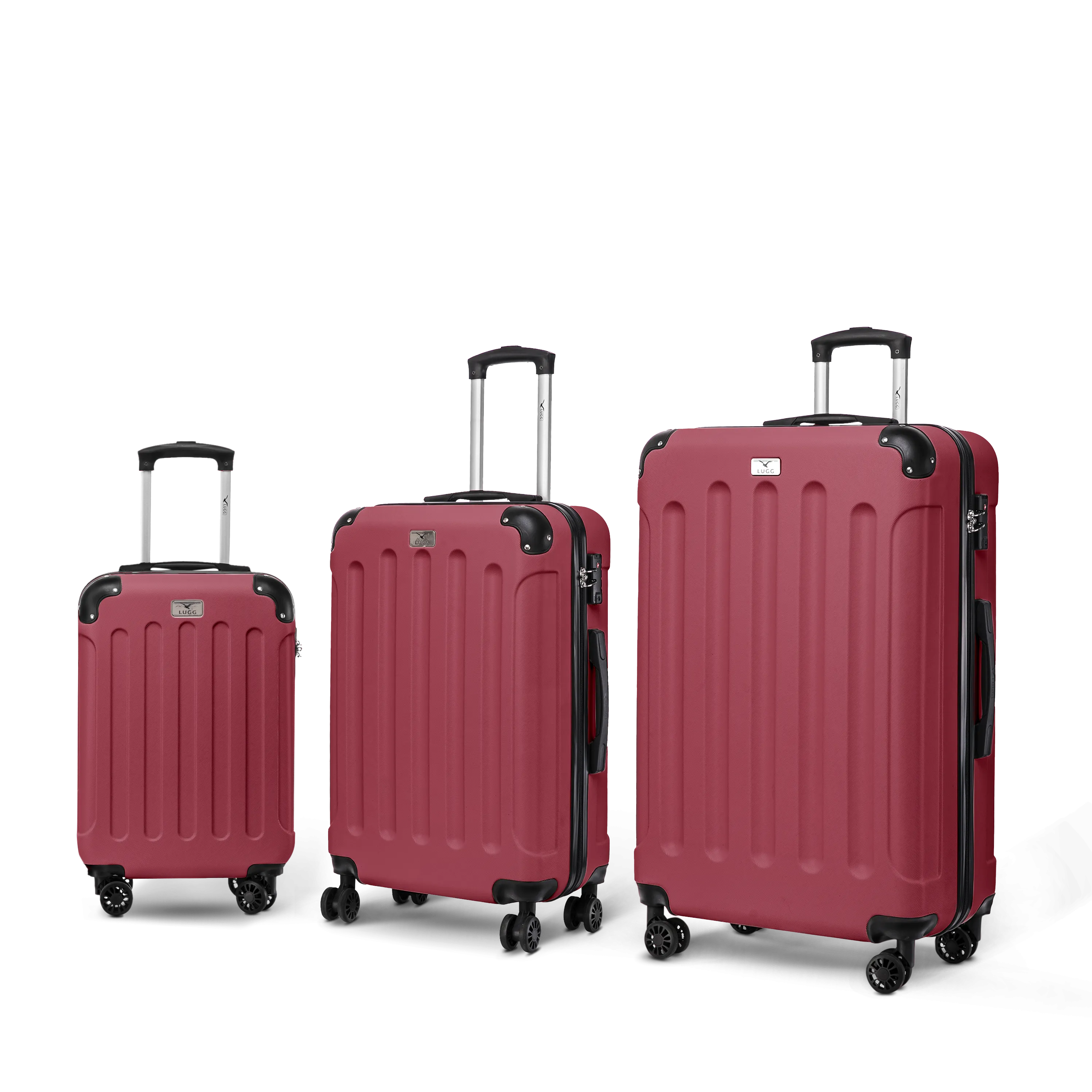 Skywander 3pc Suitcase Set in Burgundy