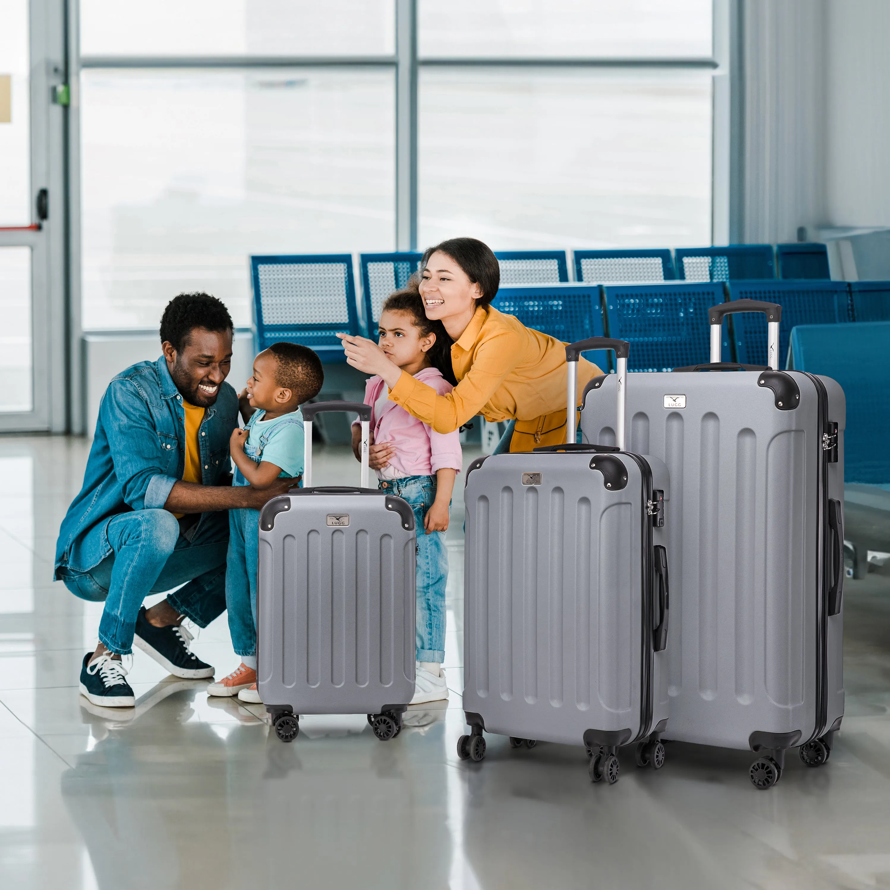 Skywander 3pc Suitcase Set in Silver