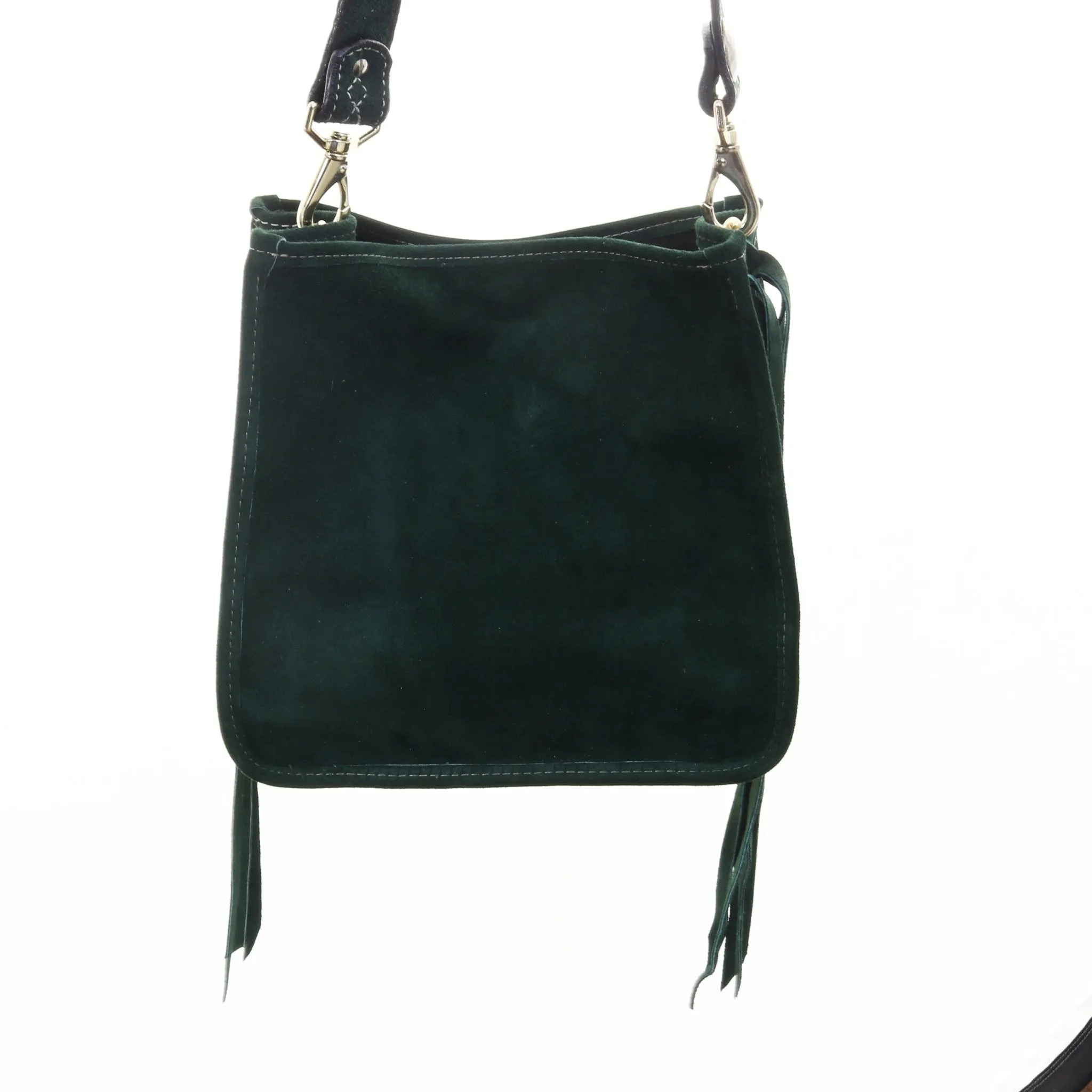 SQT25 - Forest Green Suede Square Tote