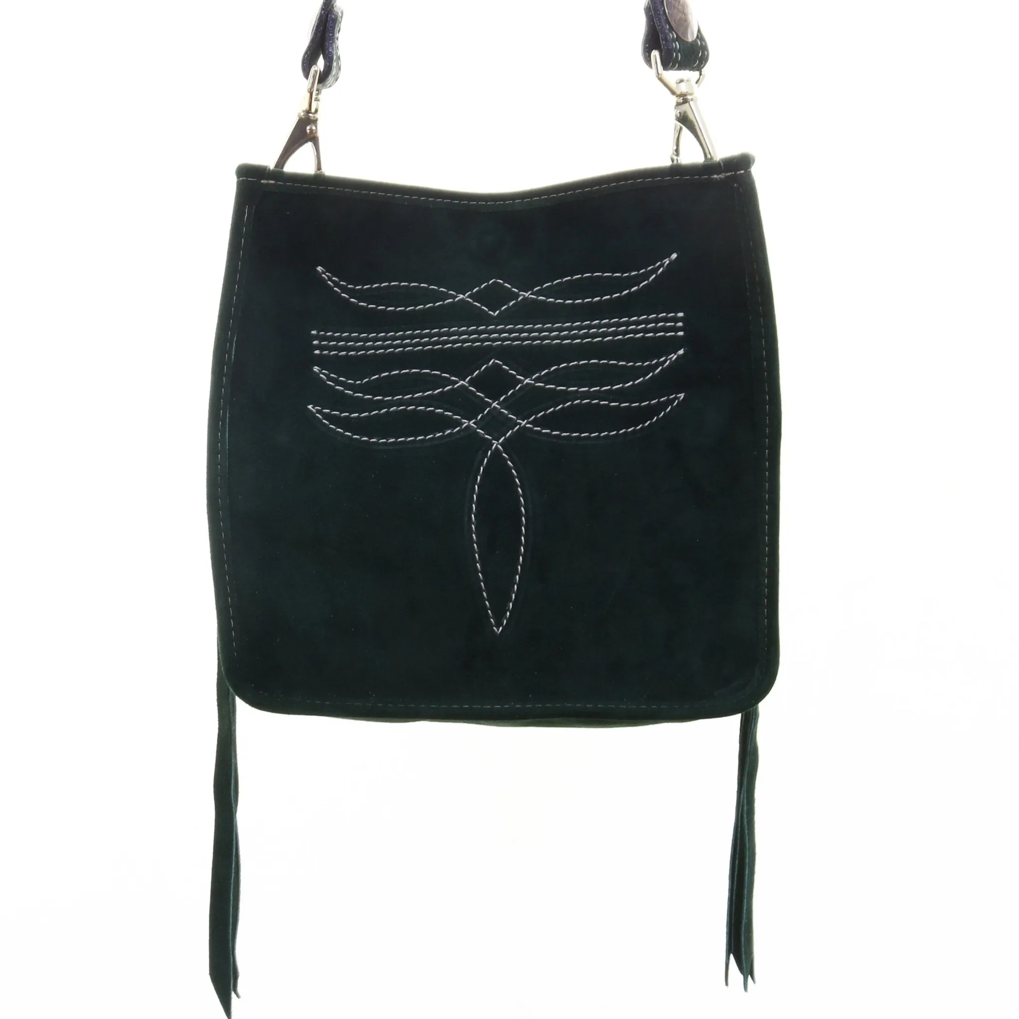 SQT25 - Forest Green Suede Square Tote