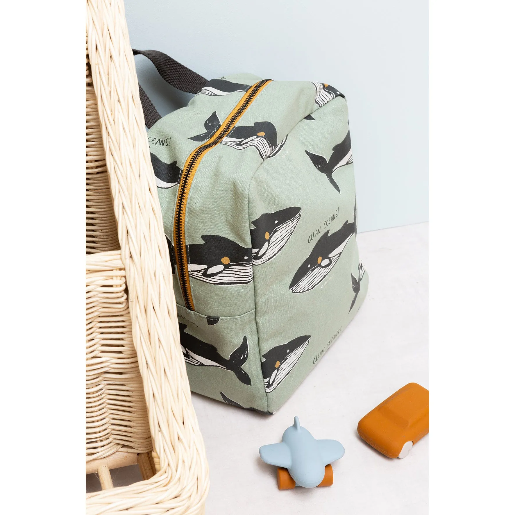 StudioLoco Waterproof Cotton Canvas Backpack Whale