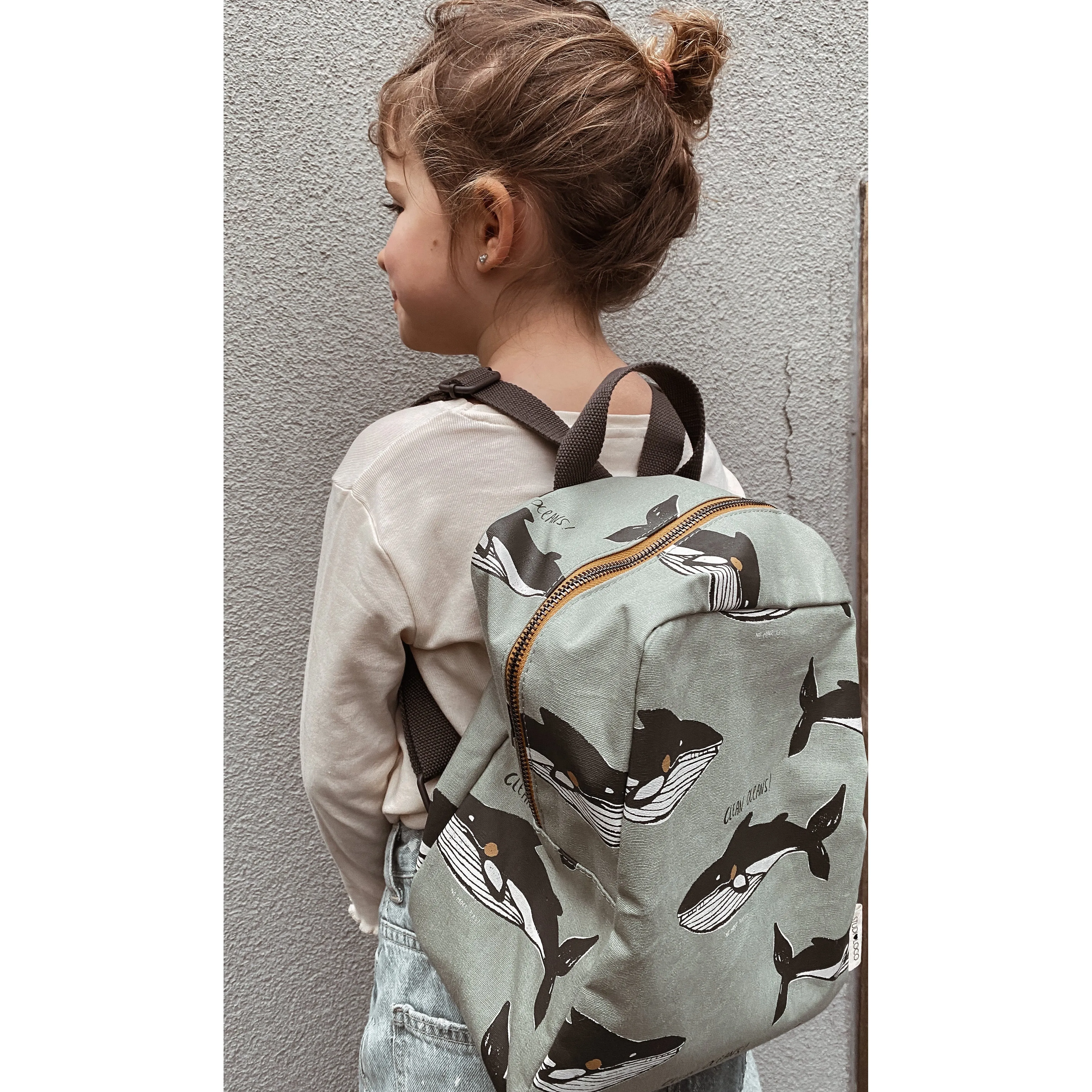 StudioLoco Waterproof Cotton Canvas Backpack Whale