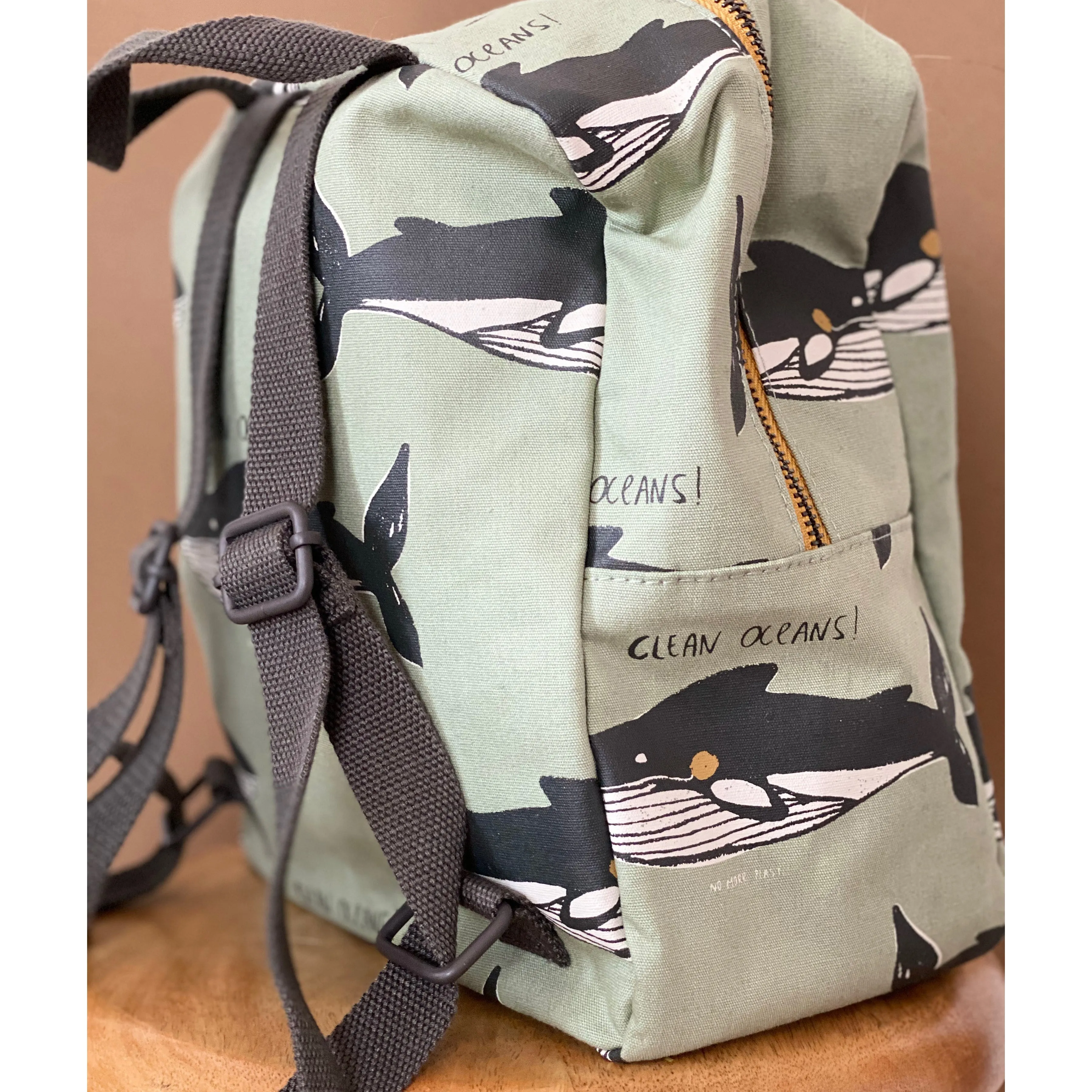 StudioLoco Waterproof Cotton Canvas Backpack Whale