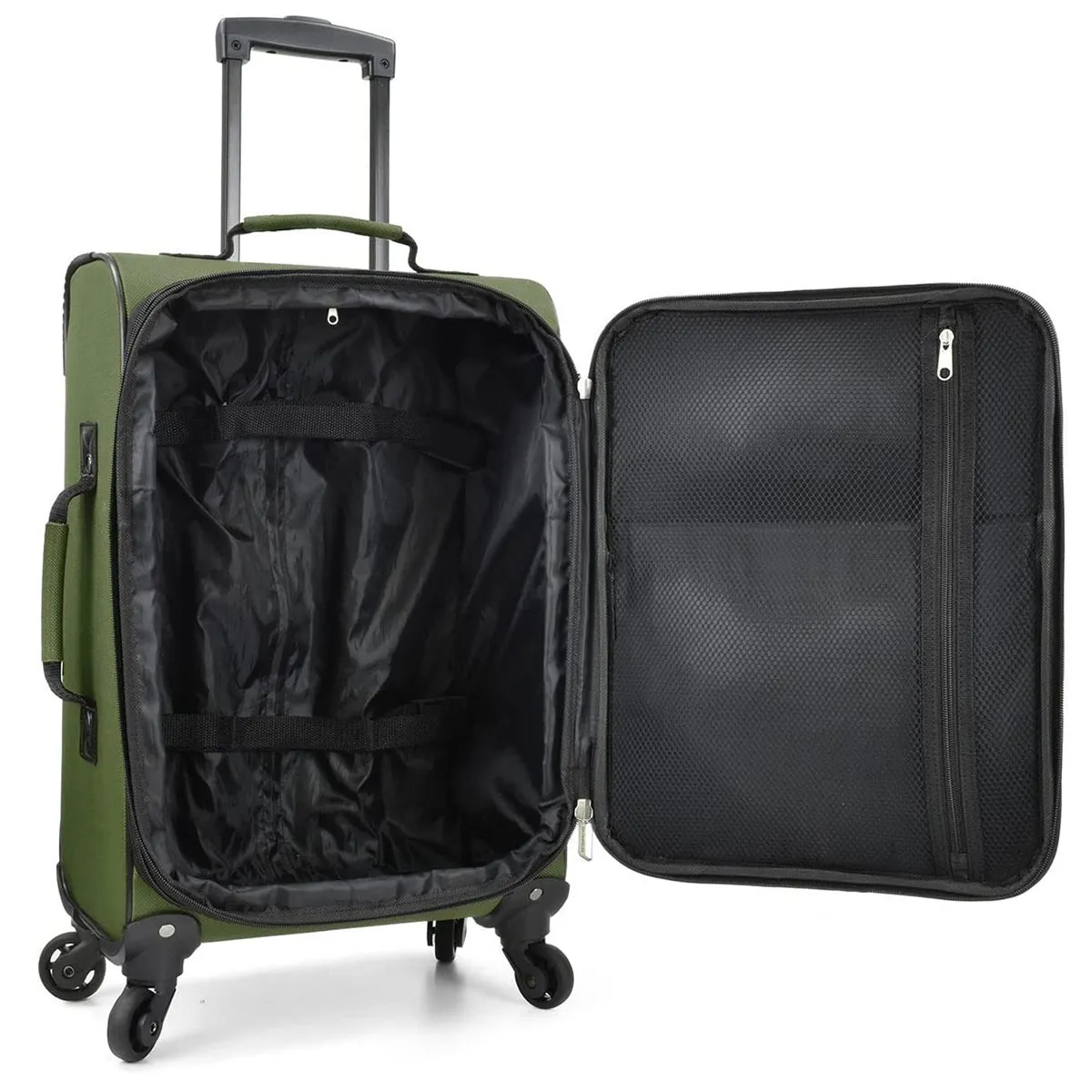 U.S. Traveler Rugged Fabric Expandable Carry-on Luggage Set, 4 Wheel